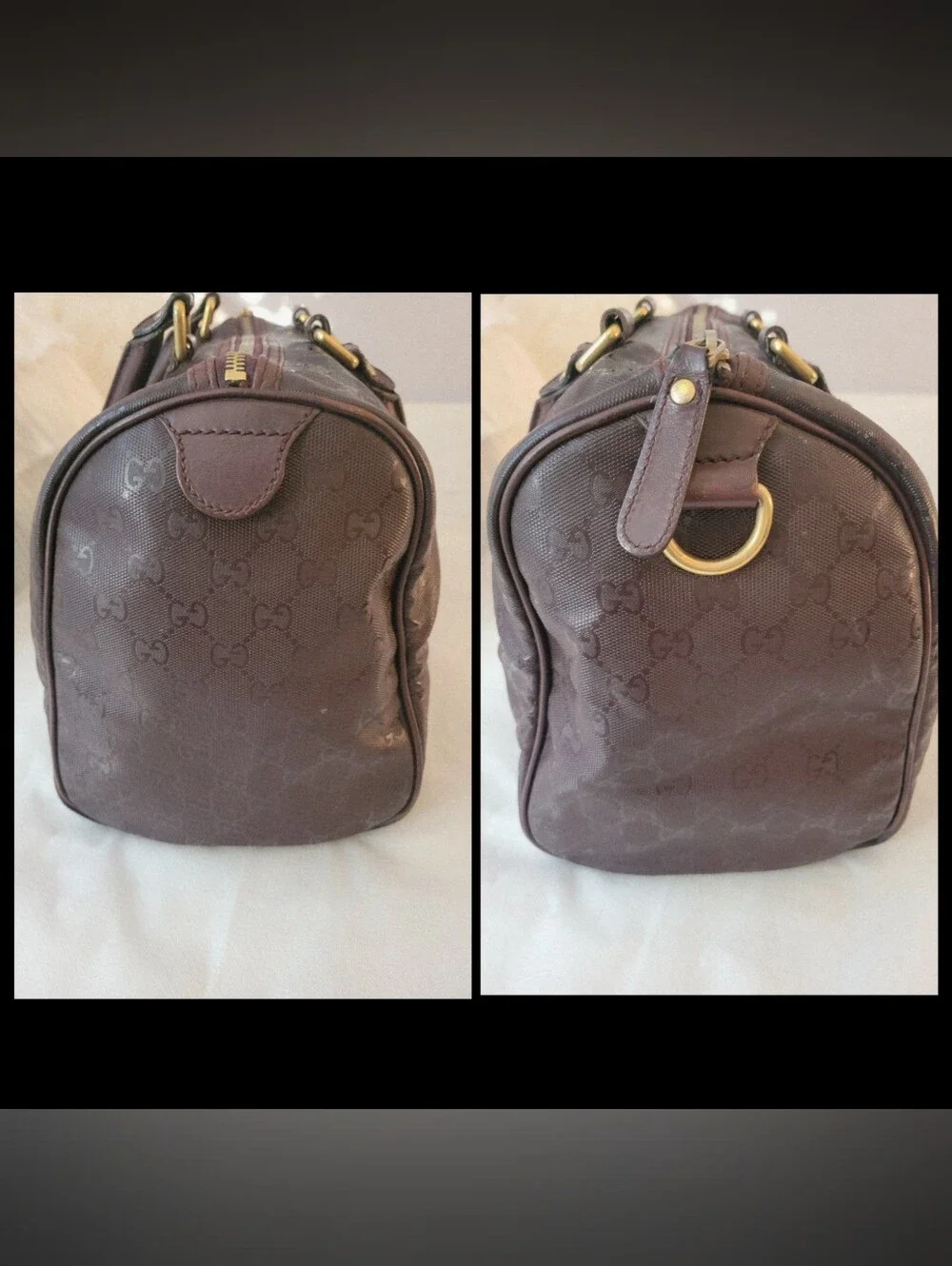 Gucci GG Imprime Medium Joy Boston Bag Bordeaux Monogram